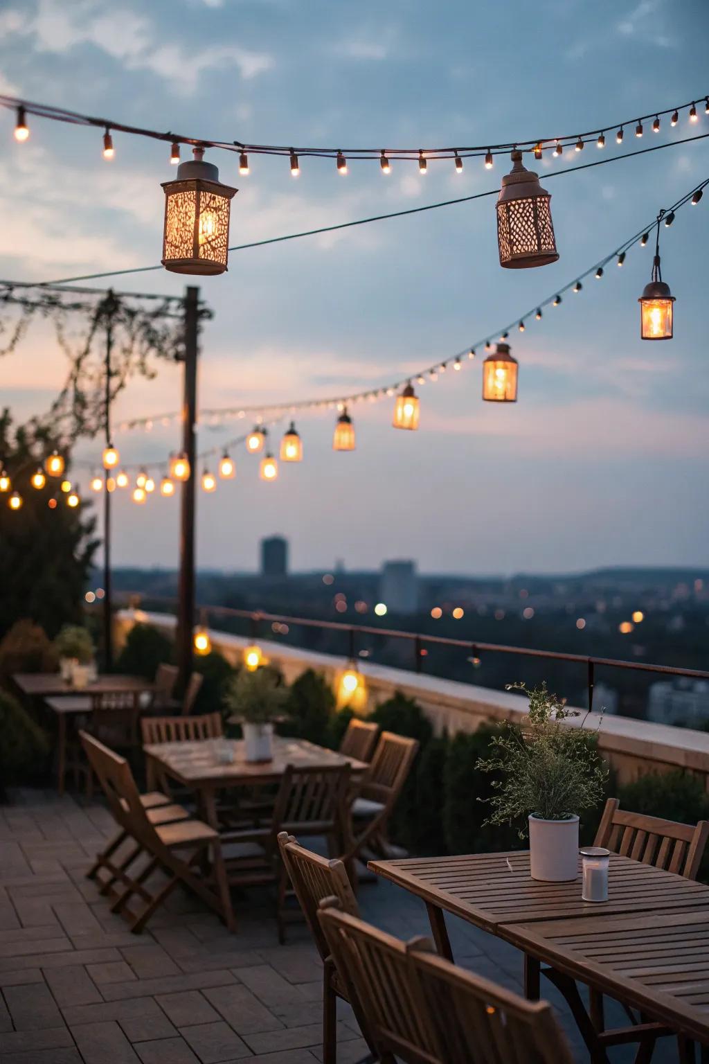Inventive illumination delivers an enchanting ambiance to patios.
