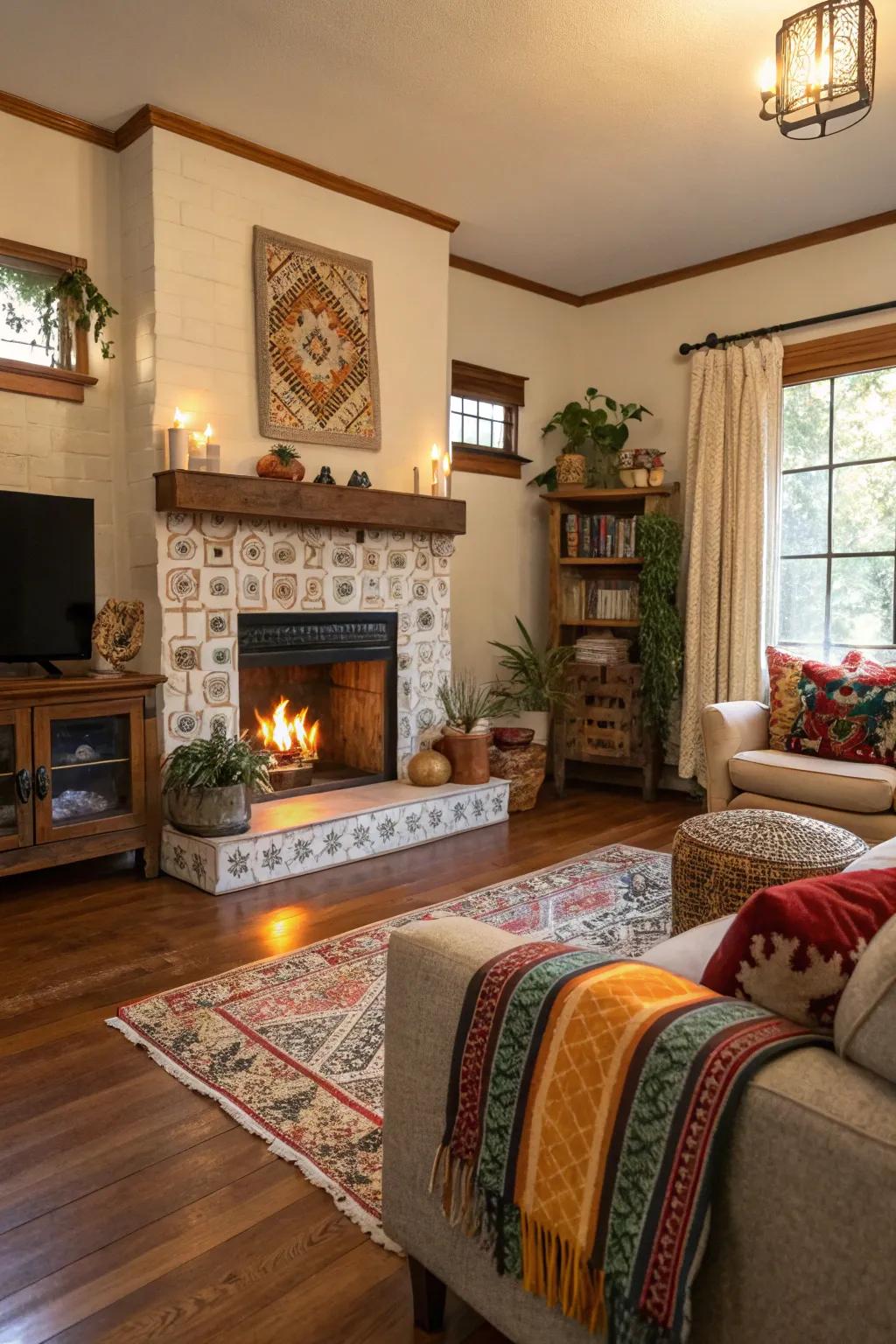 A comforting atmosphere with warm timber floors and varied decor.