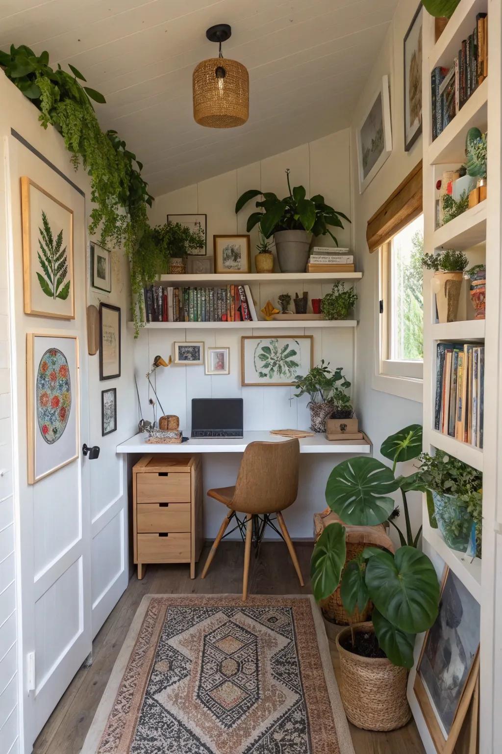 Personal touches inject warmth and character into your small office environment.