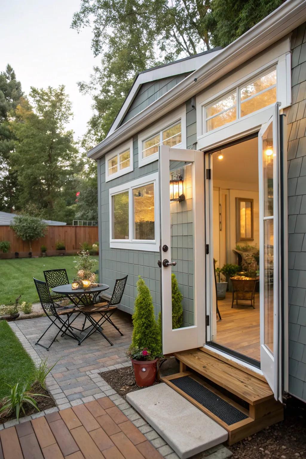 Translating panes afford an aerodynamic and space-optimized resolution.