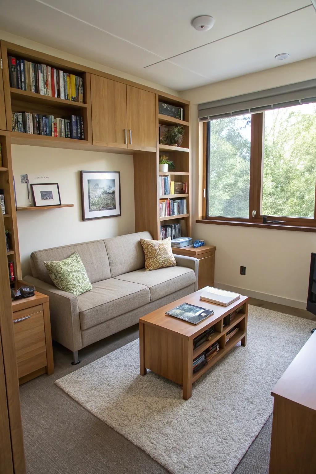 Strategic layouts make sure that every piece in your small room is functional.