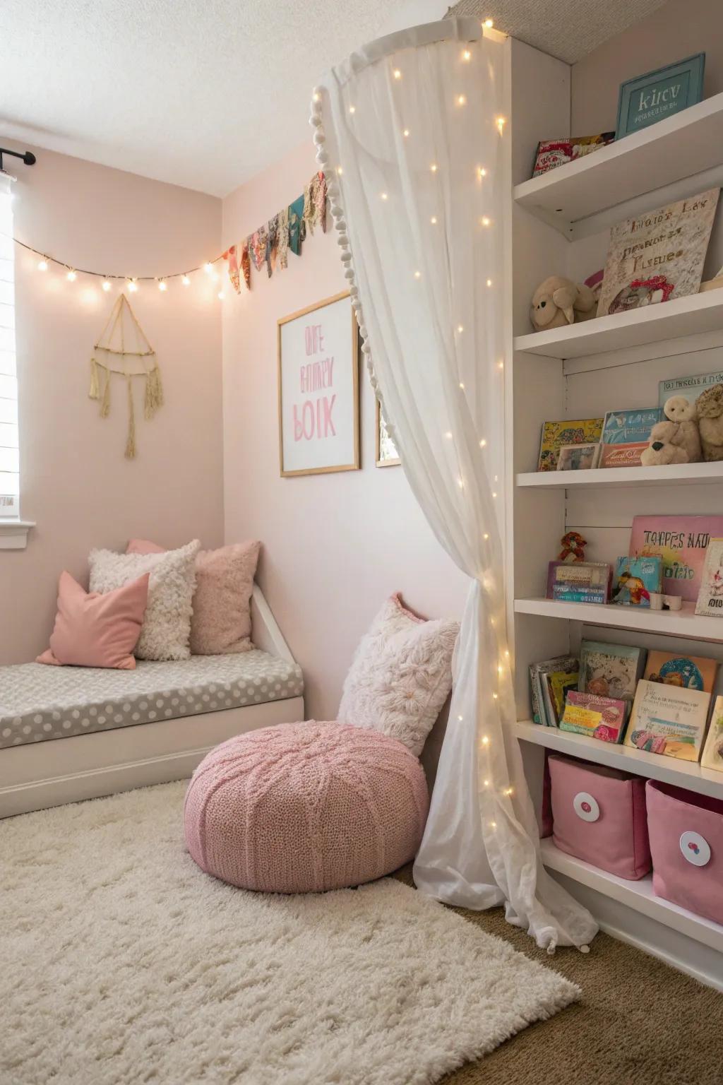 A reading spot entices your child into the world of literature.