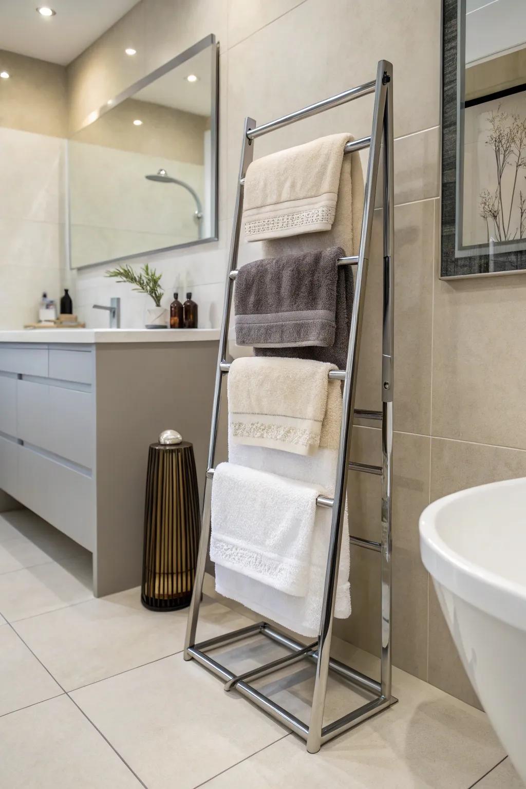 Freestanding racks offer adaptability and style.