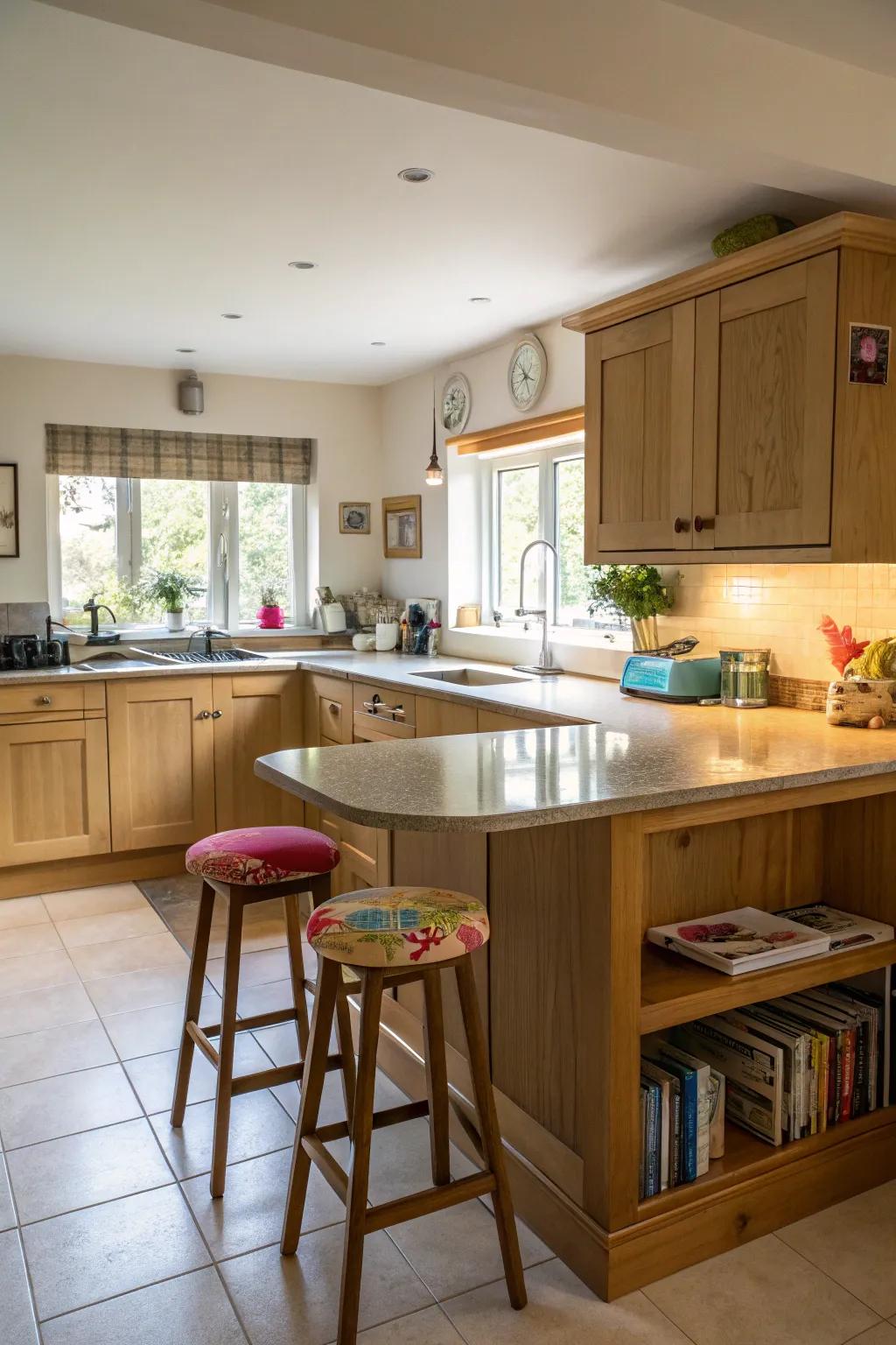 A dining counter transforms your kitchen into a social center for family and acquaintances.
