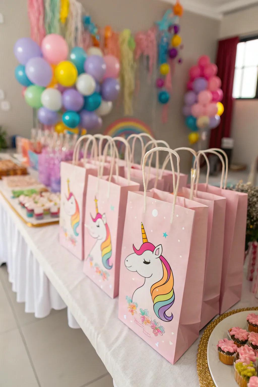 An appealing mass arrangement of equine goodie bags.