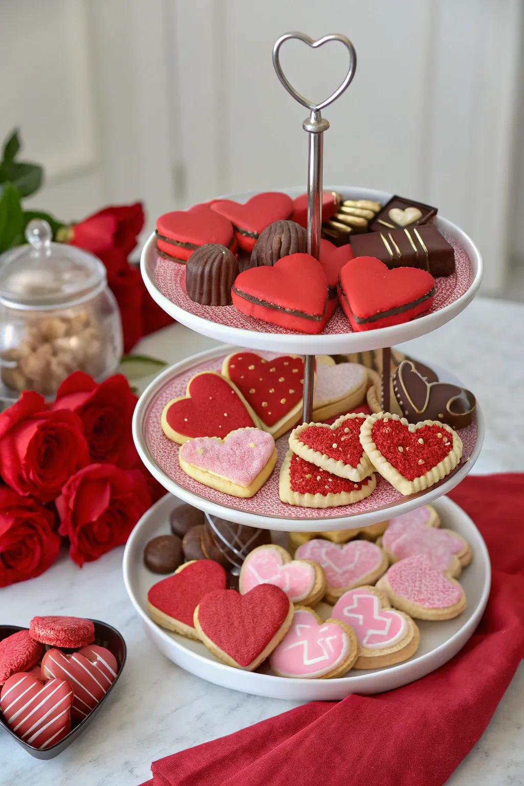 Charming Valentine's Day dessert station