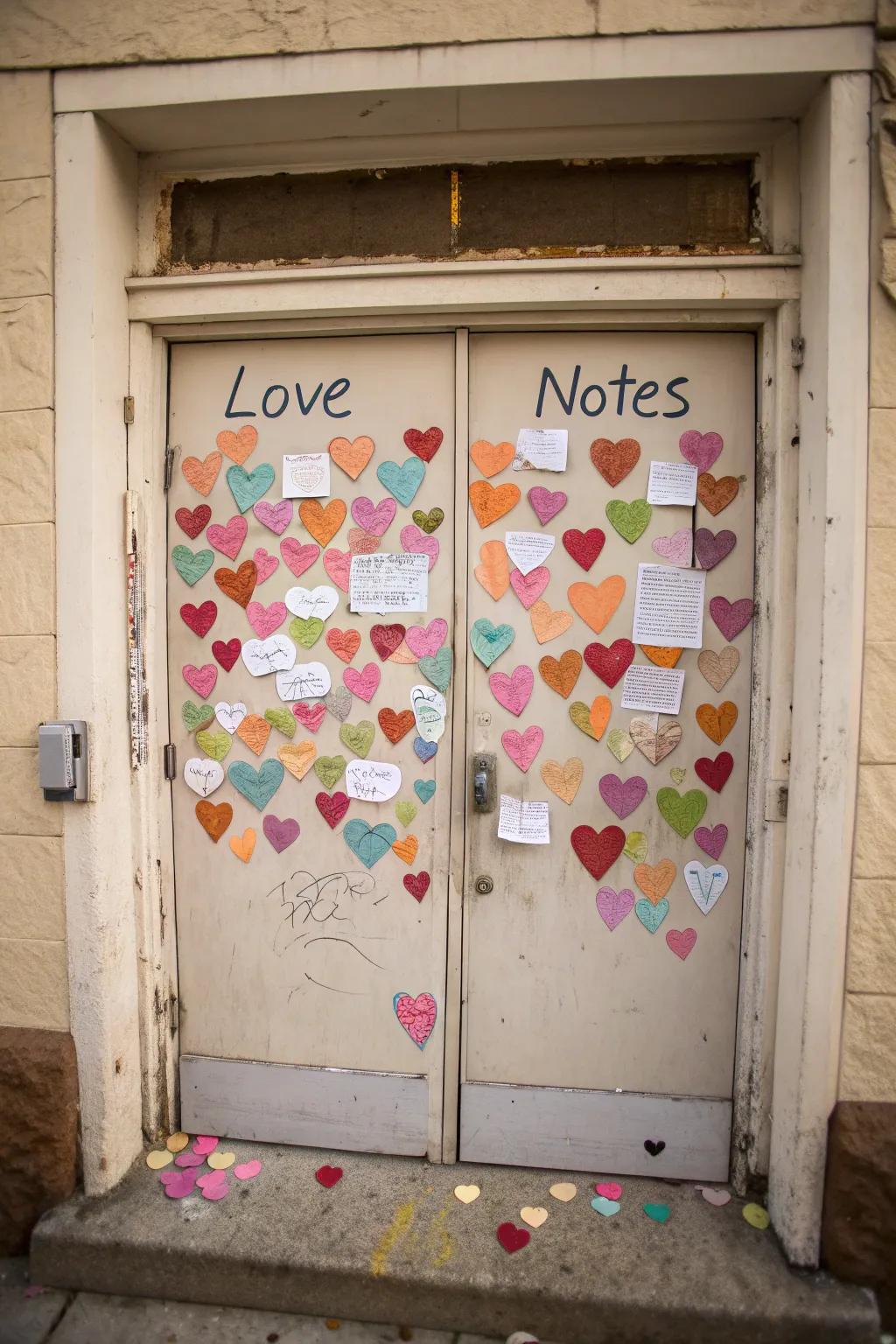 Love notes transform your door into a depiction of affection.