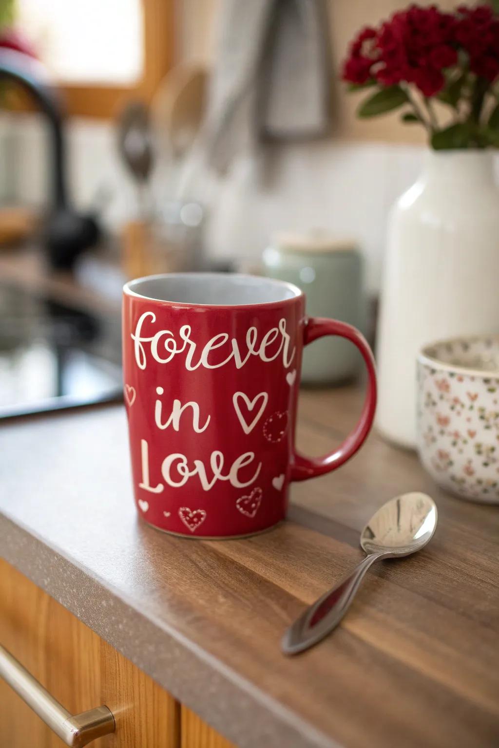 An enchanting beverage container displaying a heartfelt message