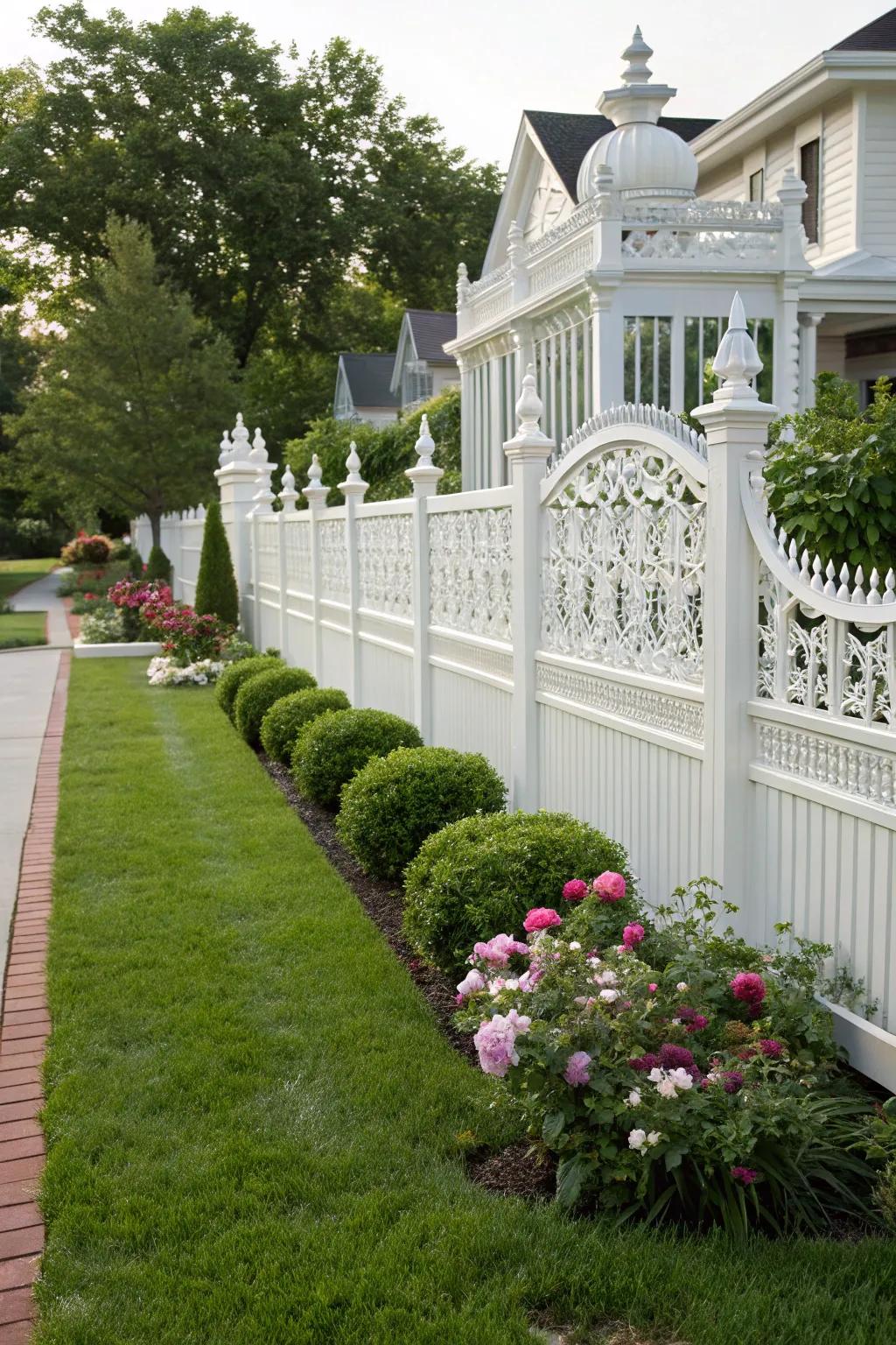 Victorian charm with modern vinyl fencing.