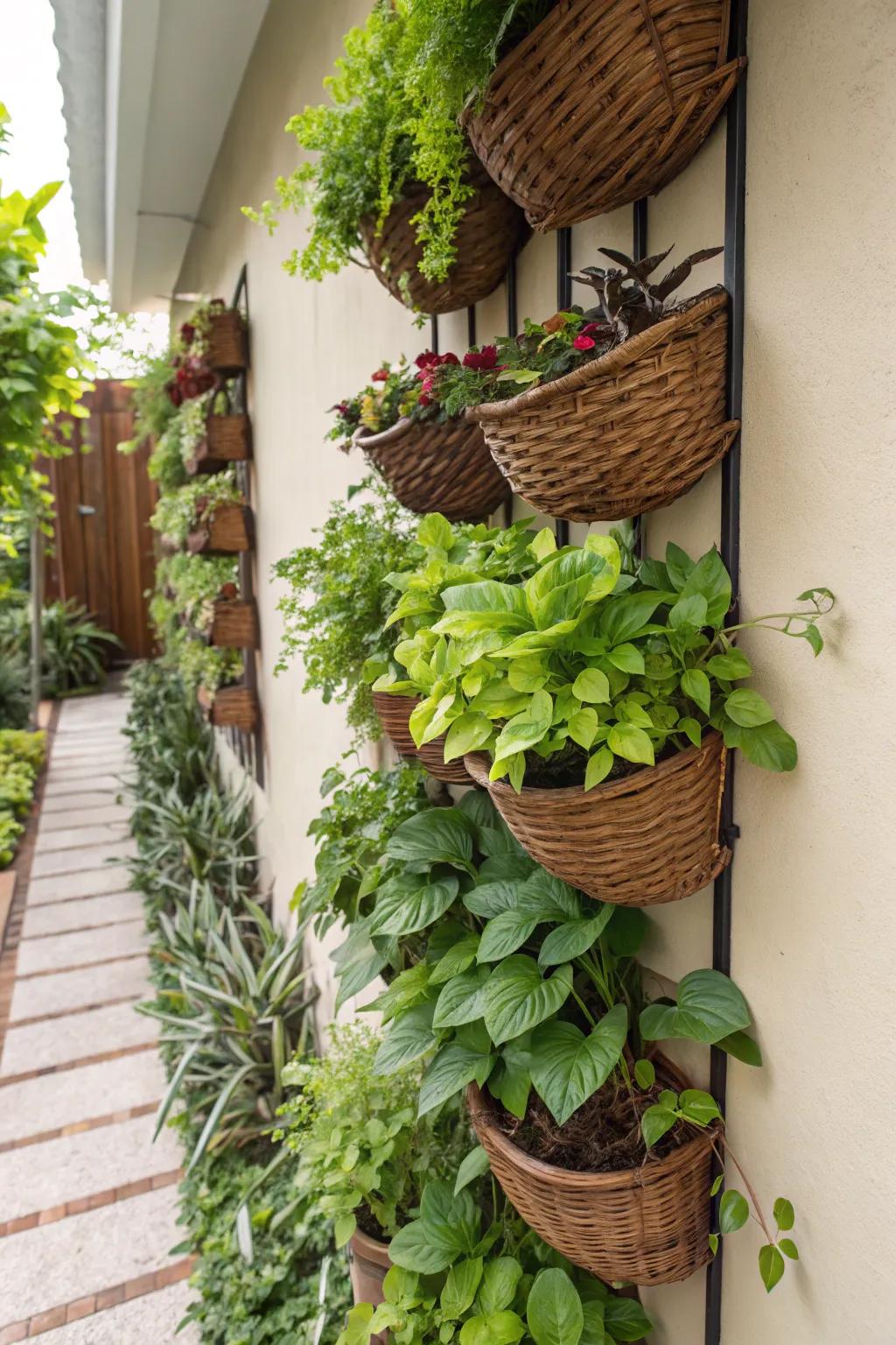 Vessels repurposed as planters introduce greenery and life to your design.