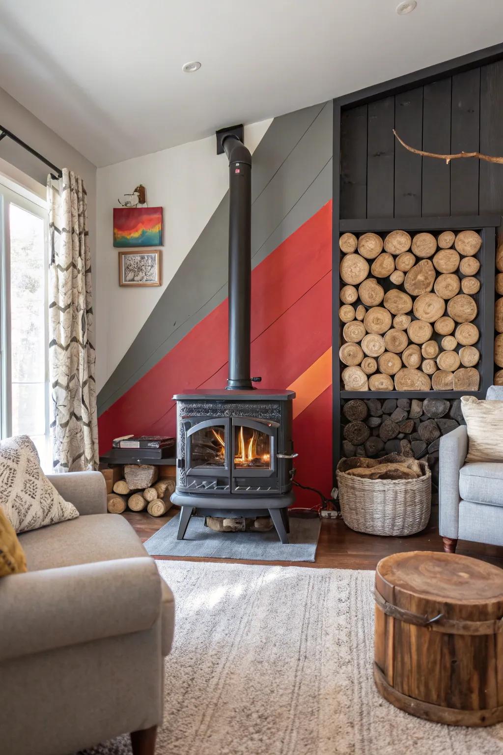 A striking painted wall can make your heater the center of attention.