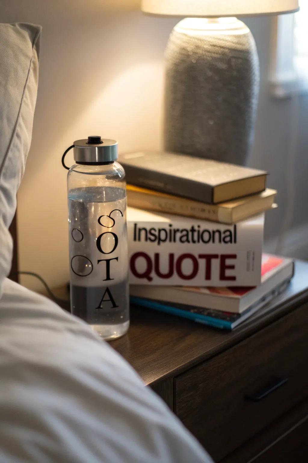 Inspire yourself with reusable bottles decorated with uplifting statements.