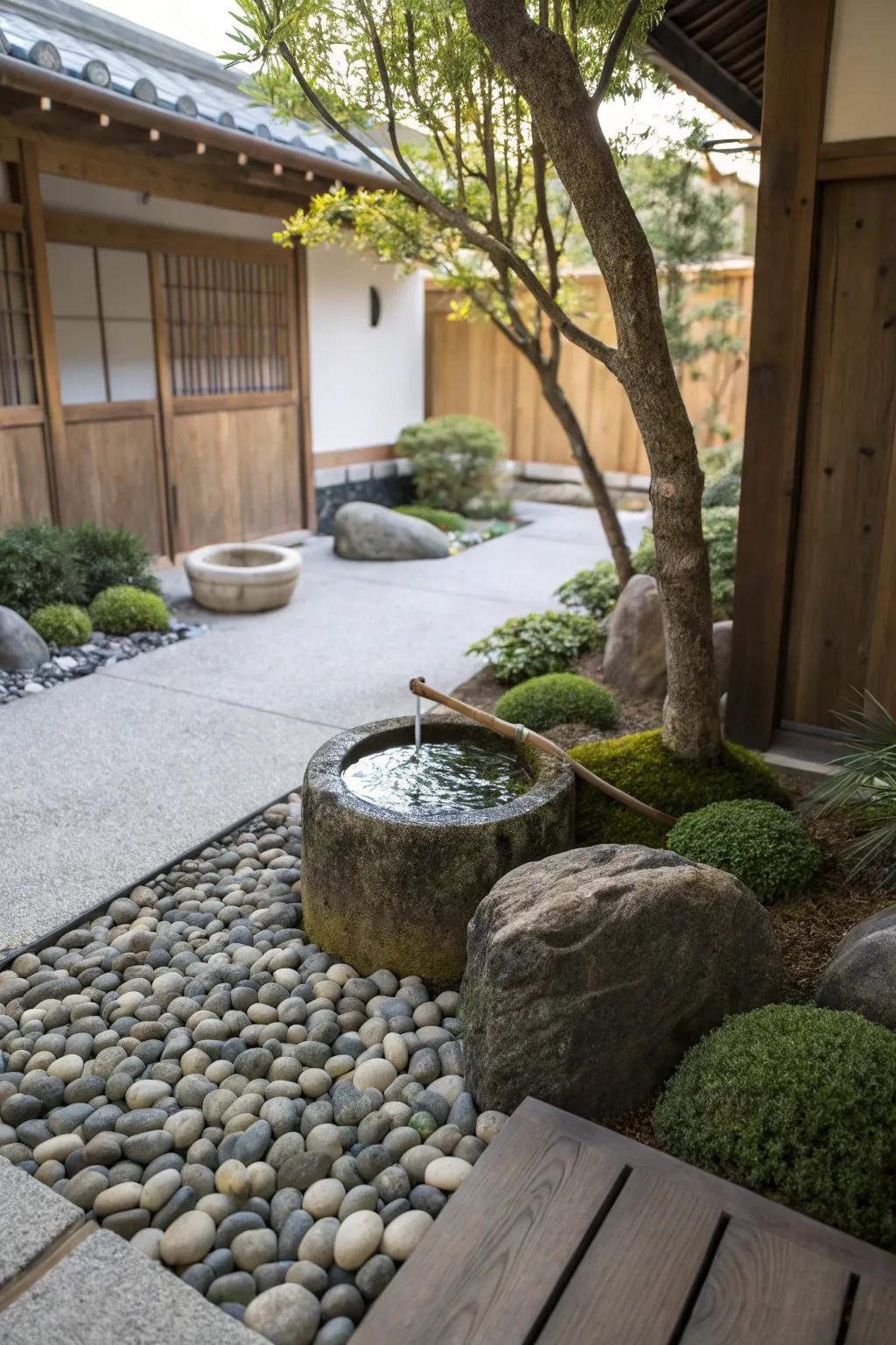 Zen-inspired water features introduce a Zen ambiance to your garden.