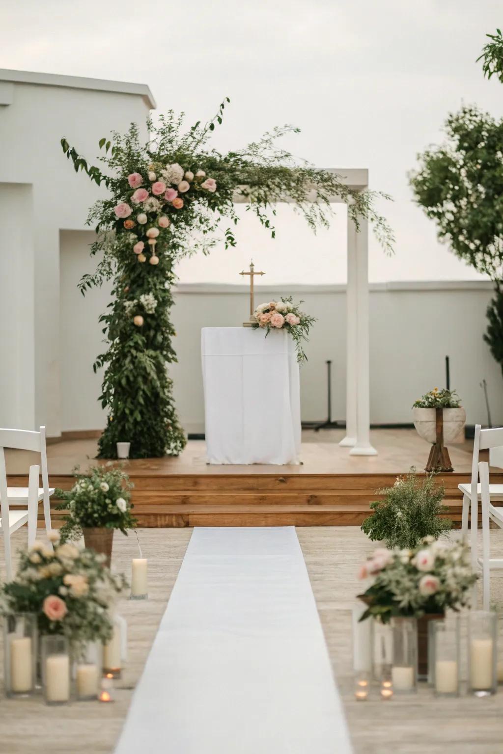 A modern minimalist wedding theme displaying pure, sleek sophistication.
