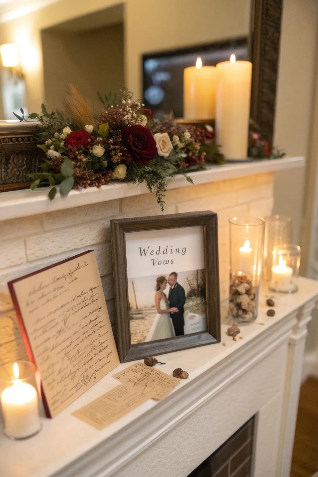 A display enclosure preserving commitments and marriage recollections.