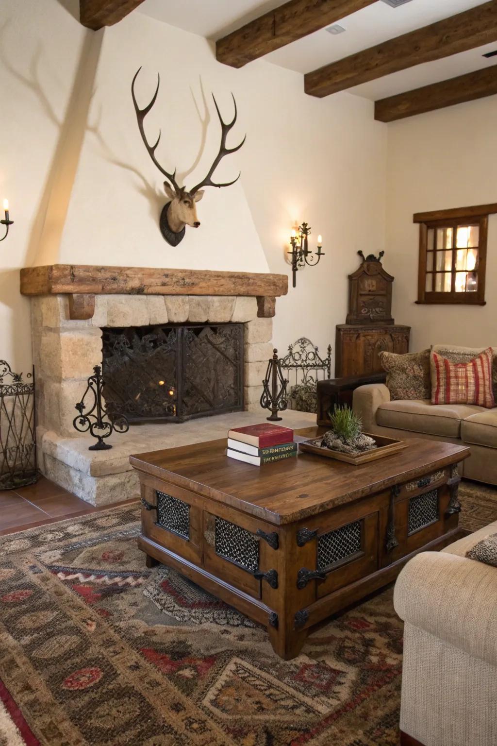 Decor accents round out the Western style with a bit of flair.