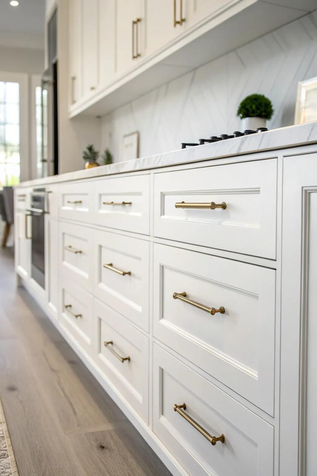 Integrated fixtures for a seamless and modern kitchen design.