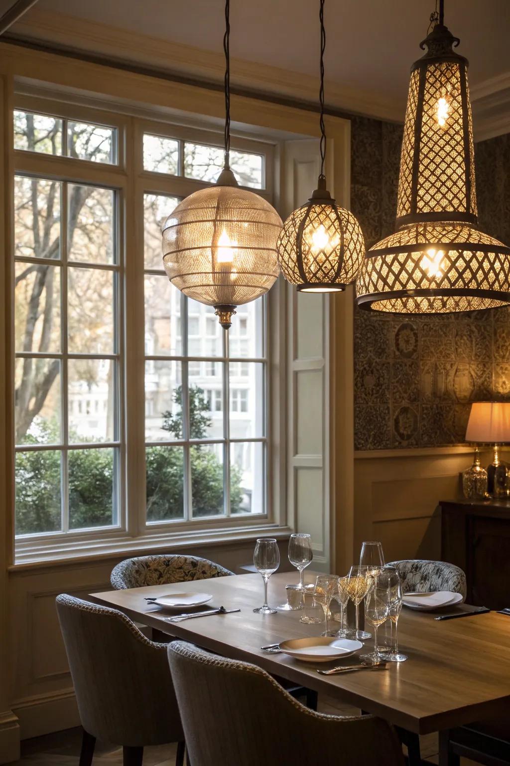 Elevate your window aesthetic with unique lighting fixtures.
