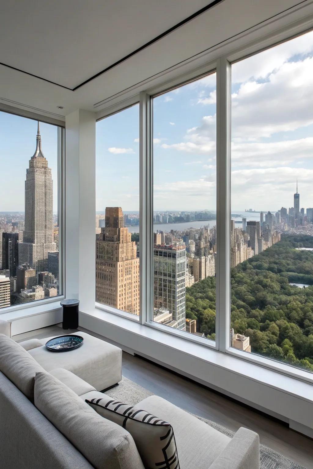 Minimalist surrounds provide a sleek, contemporary appearance.