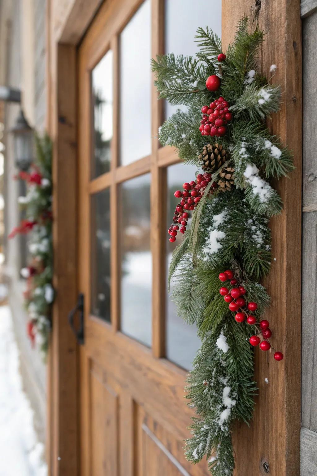 Evergreen foliages add a hint of traditional elegance.