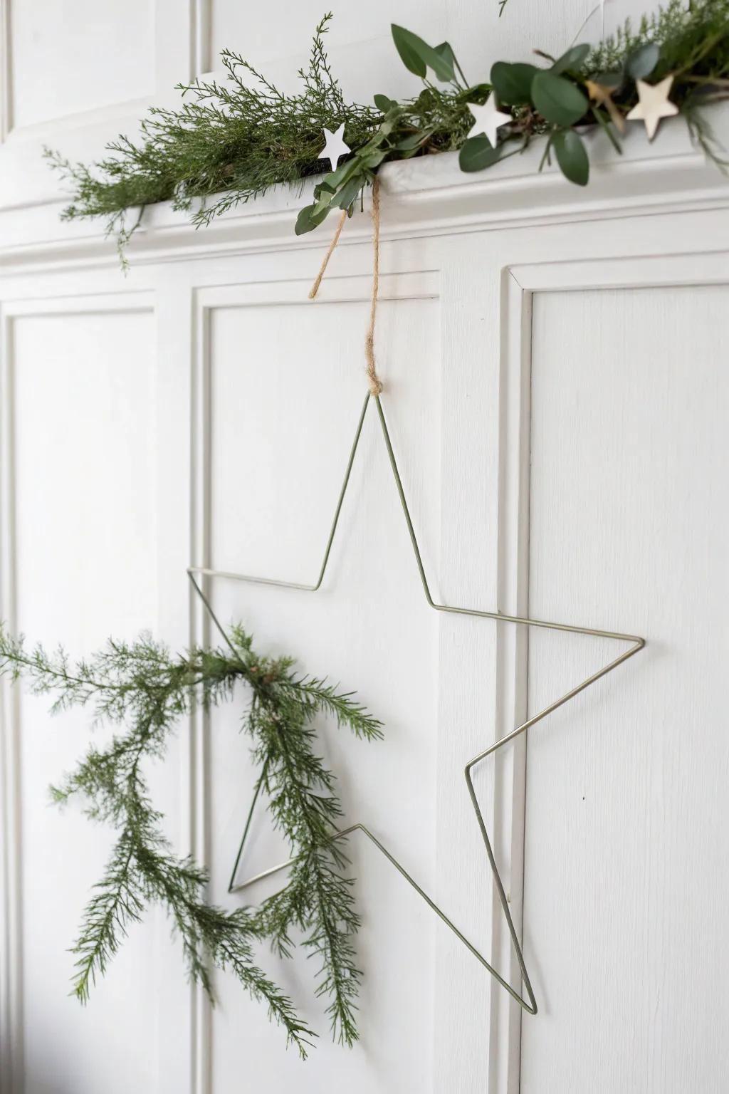 A minimalist Scandinavian star garland for subtle sophistication.
