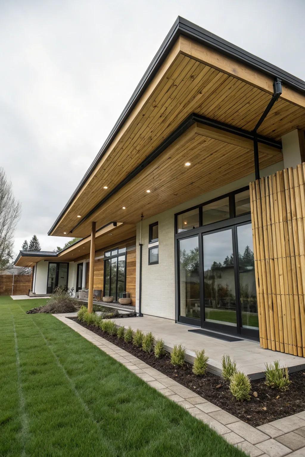 Reed soffits bring a natural and airy atmosphere.
