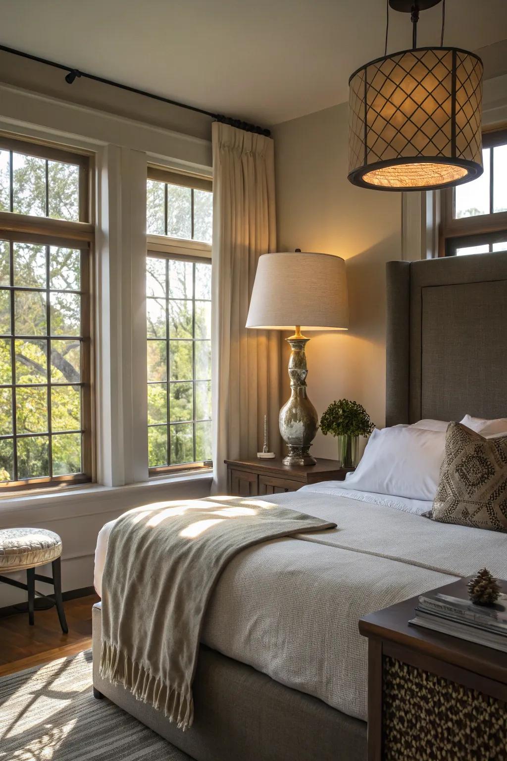 Strategic lighting creates an inviting and warm atmosphere.