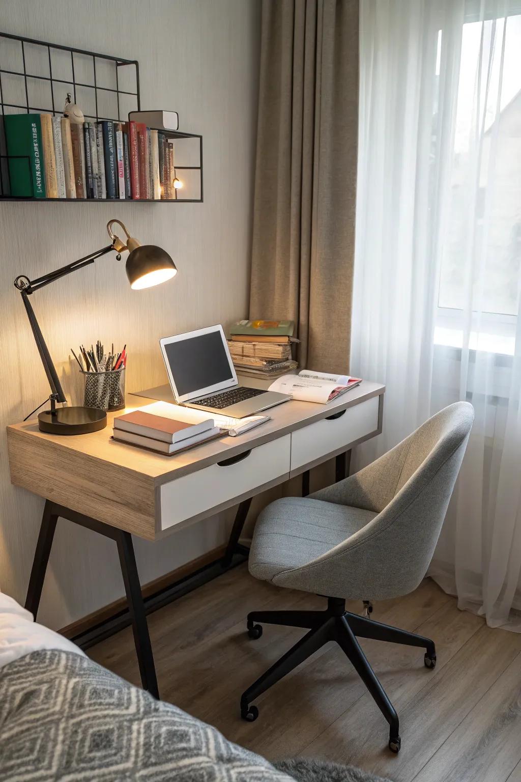 A well-organized study area promotes productivity and focus.