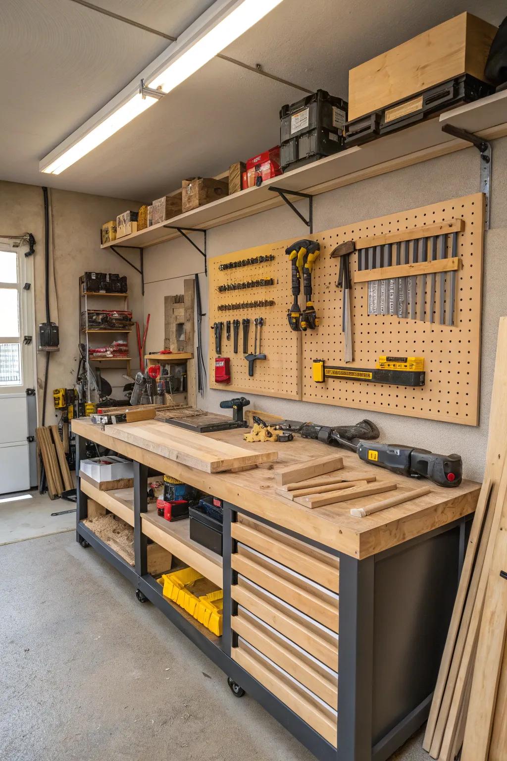Craft and create in a space dedicated to woodworking.