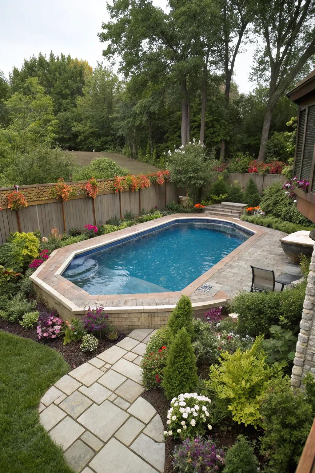 Distinctive pool forms create an impressive declaration.