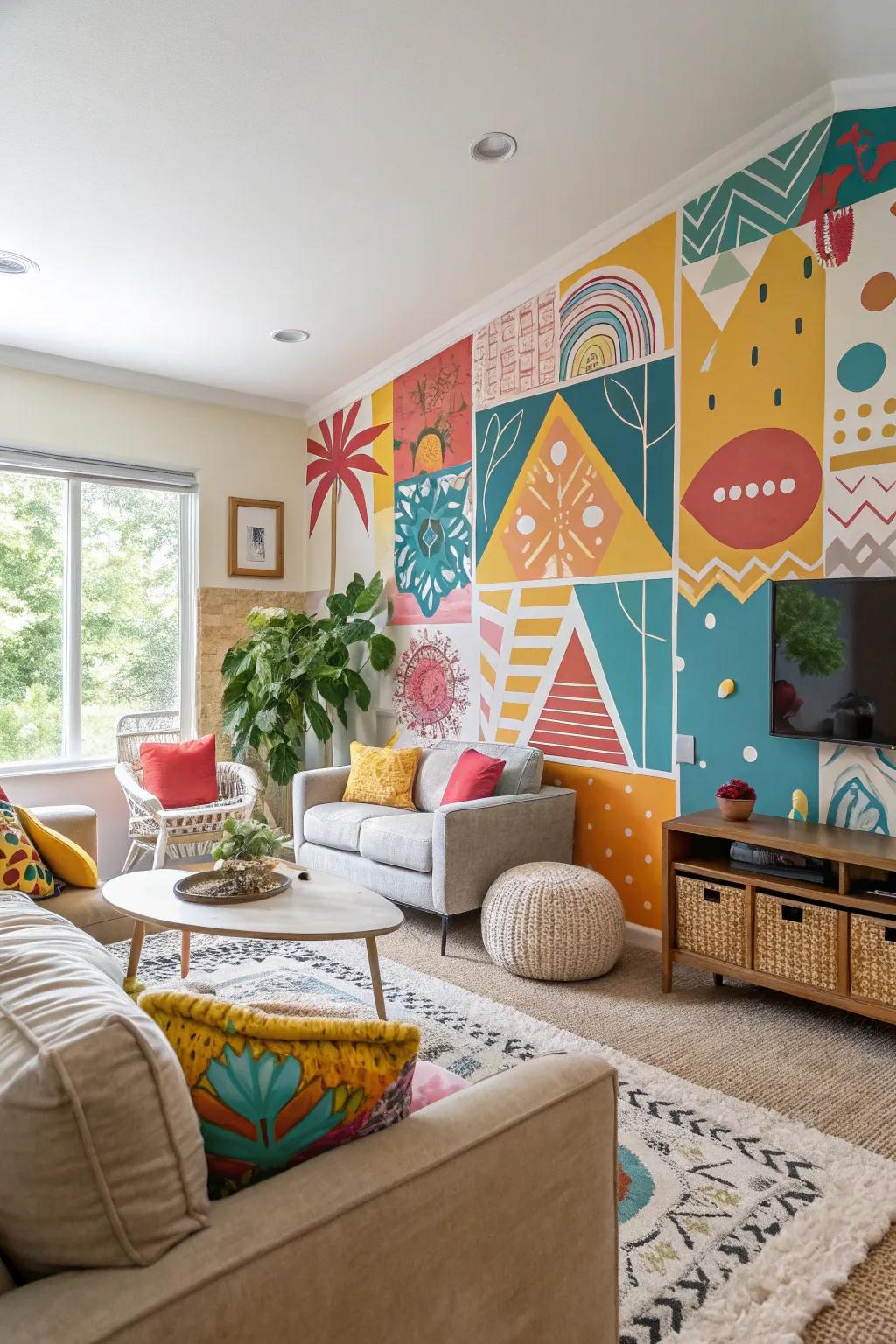 Create a unique look with blended theme murals.