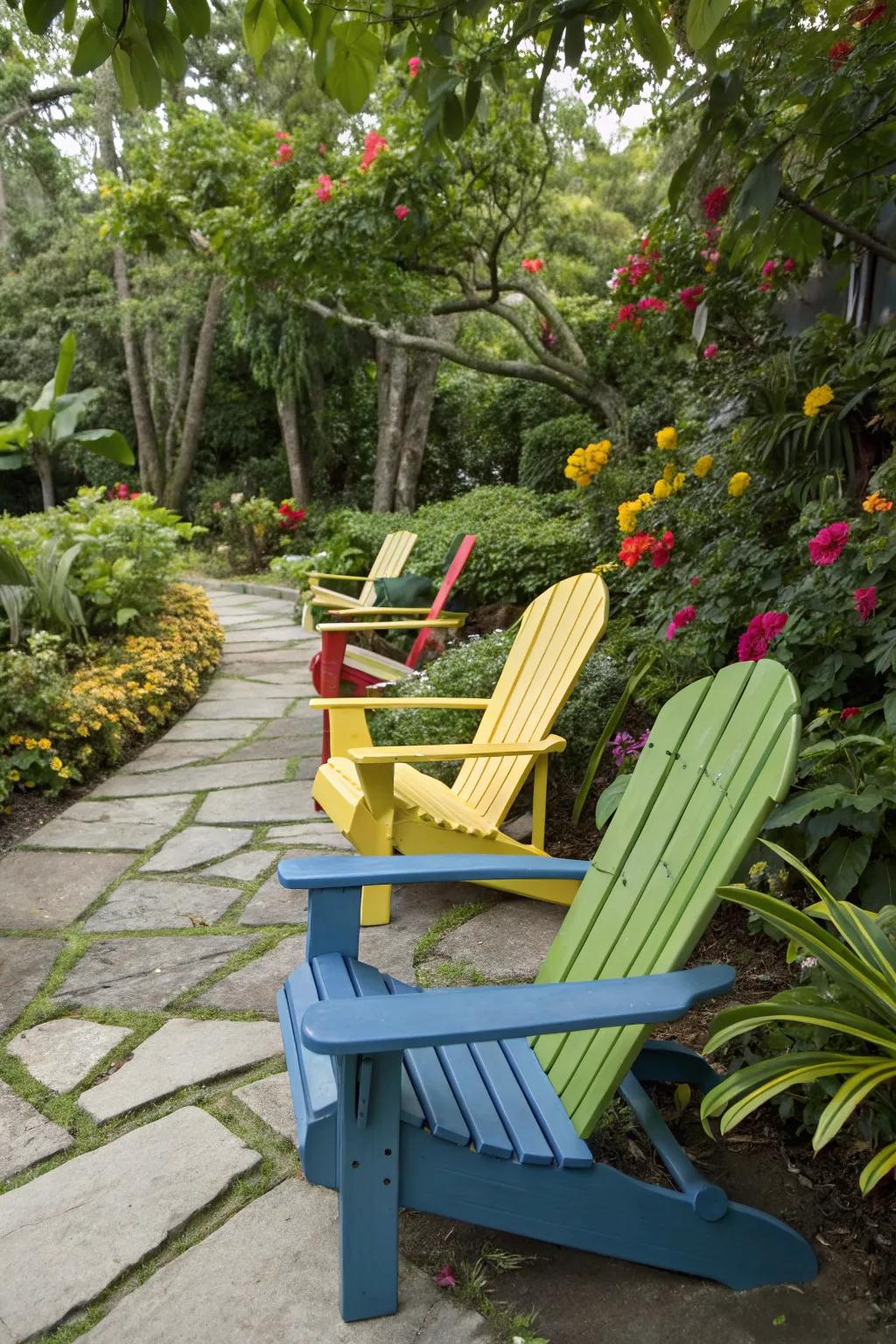 Vibrant tropical hues adding a lively vibe.