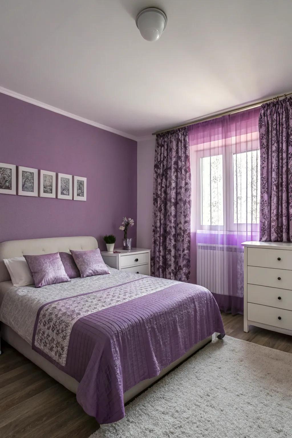 Attain balance with a monochromatic amethyst palette.