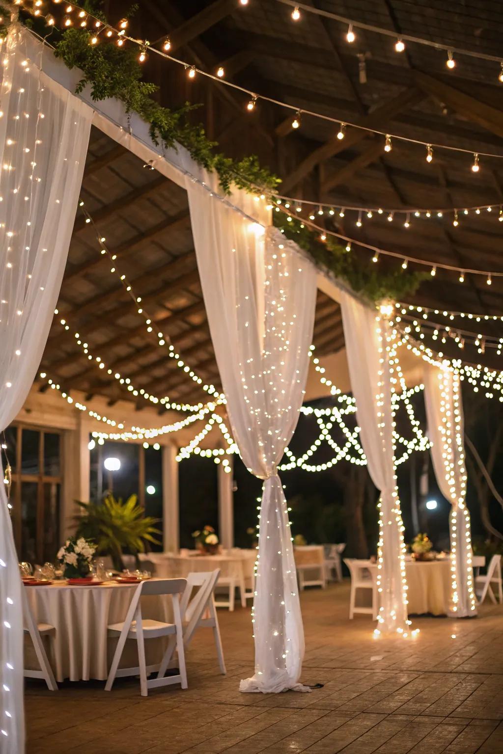 Twinkling ivory lights creating a warm and inviting atmosphere.