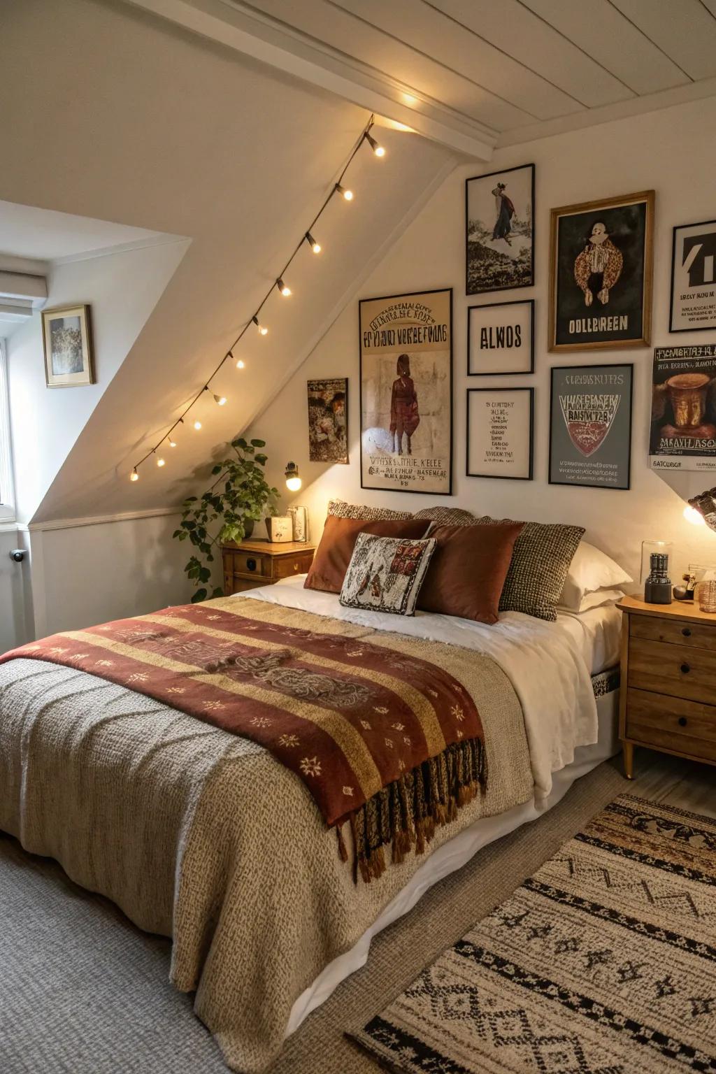 An attractive guest hideaway situated in the attic.