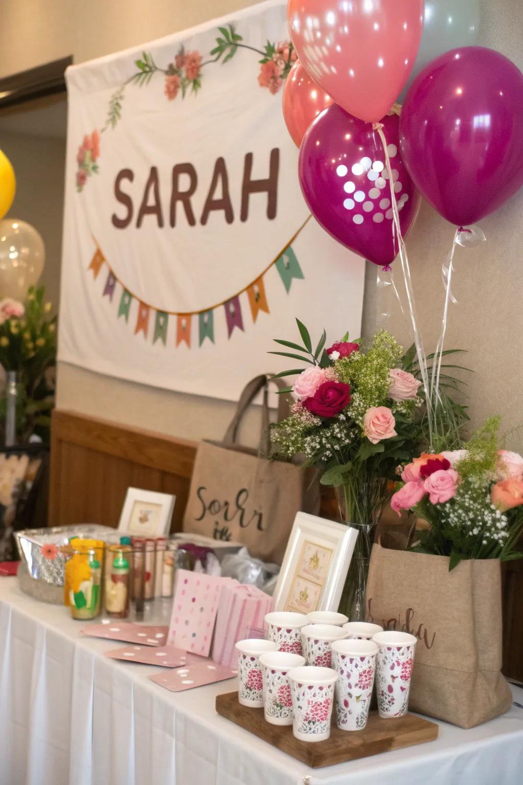 Tailored accents make the party distinct.