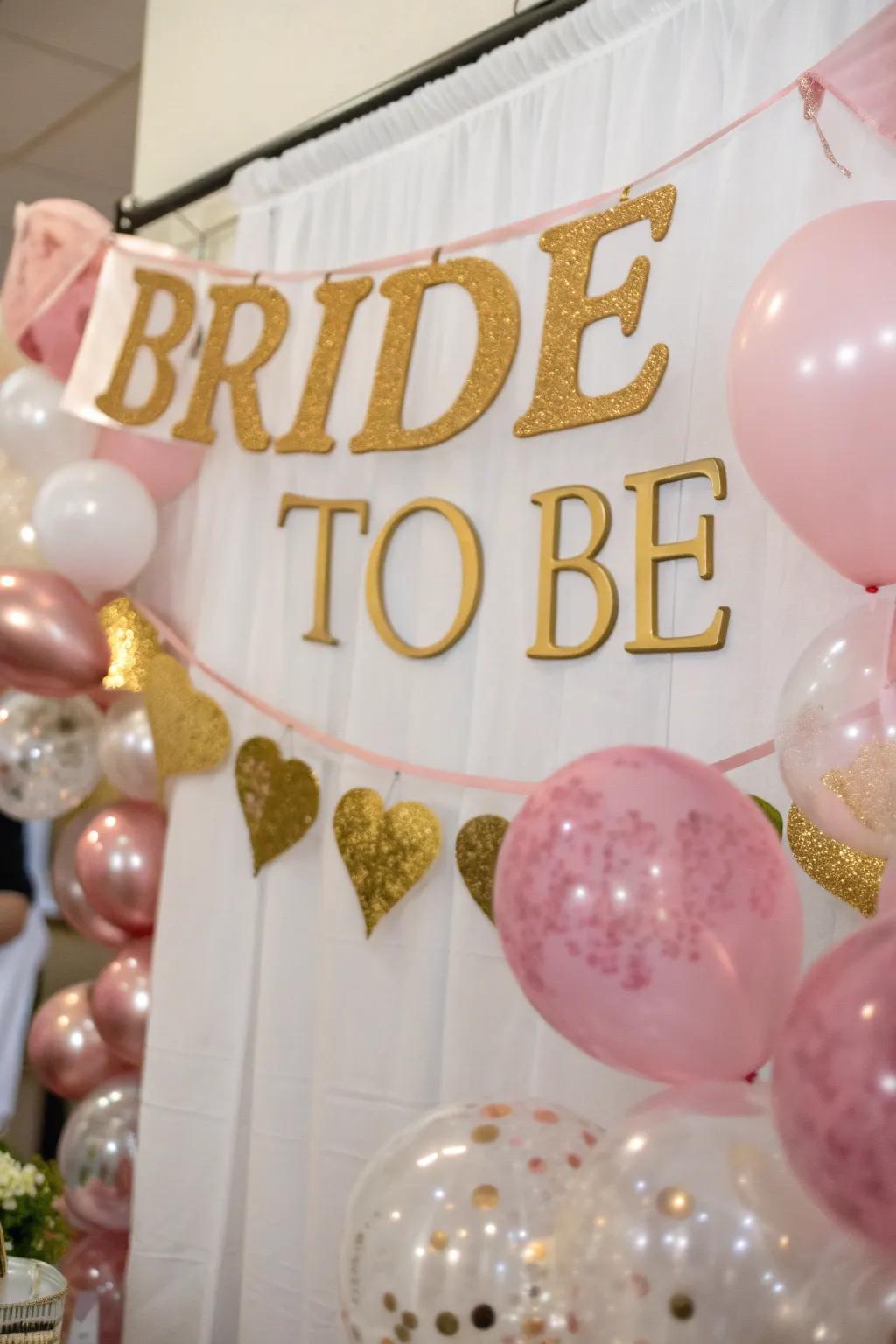 A striking 'Future Mrs.' sign in pink and gold.