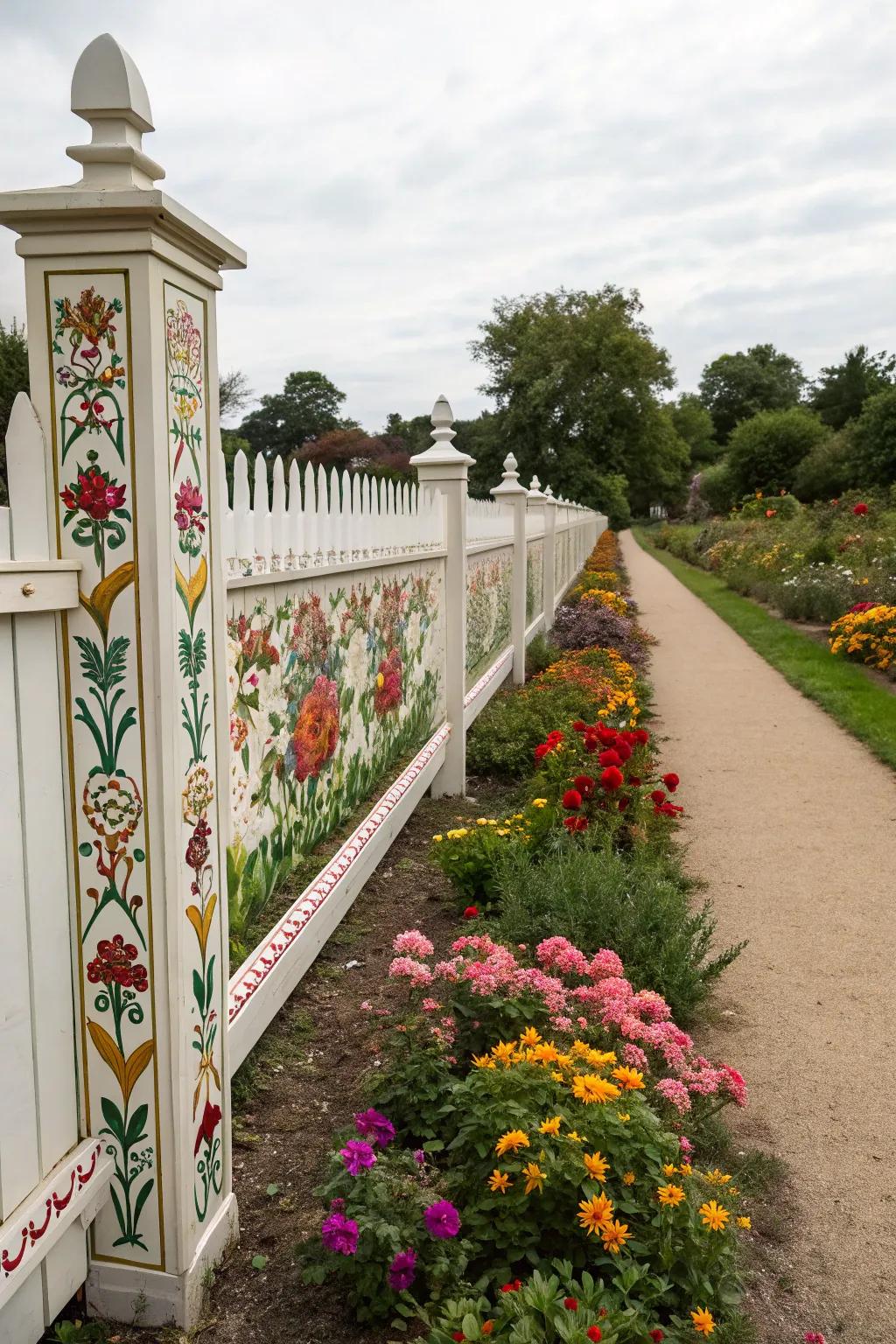 Botanical borders offer a structured elegance to fence designs.