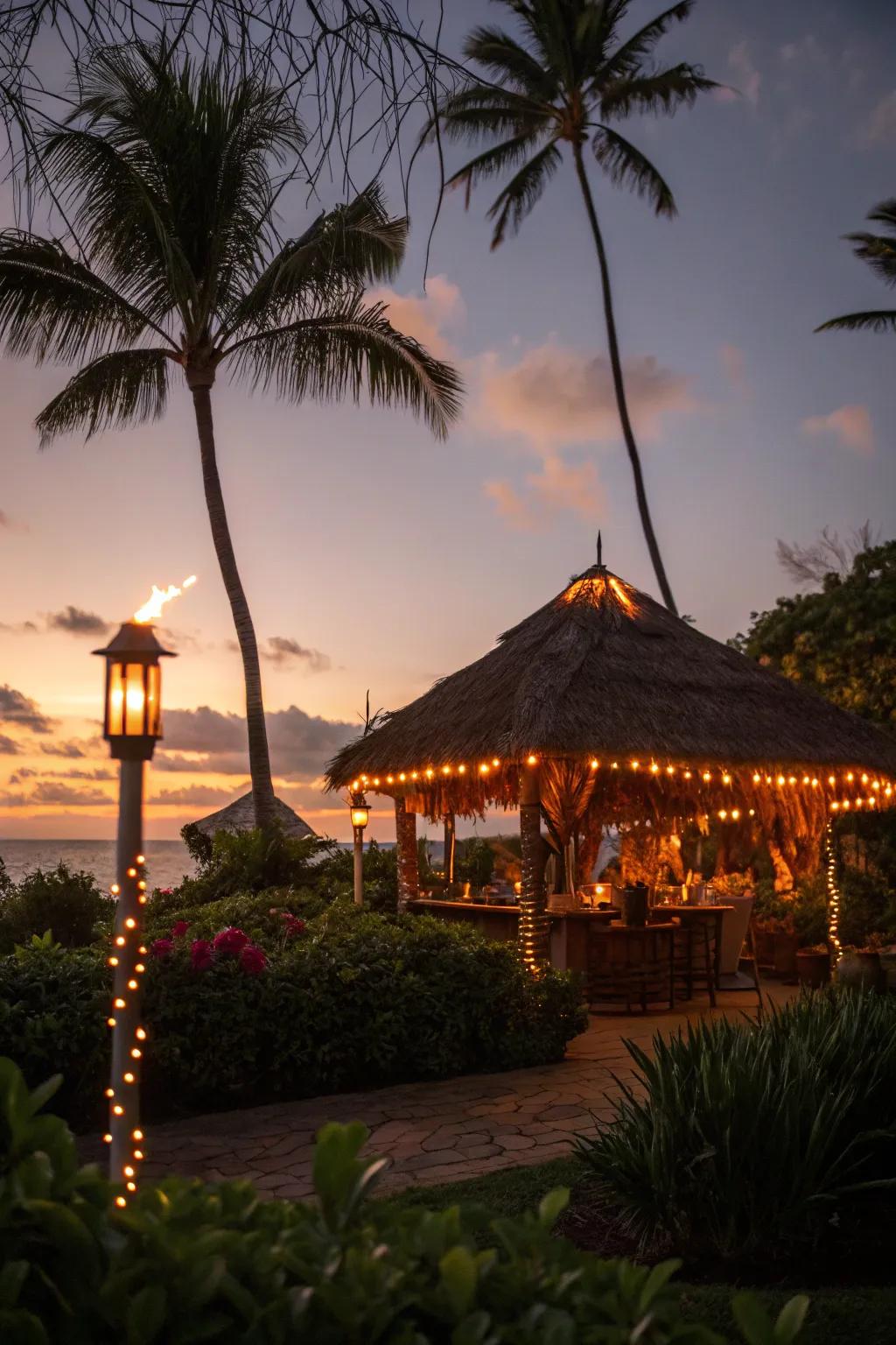 Ambient lighting brings a magical glow to your evening gatherings.