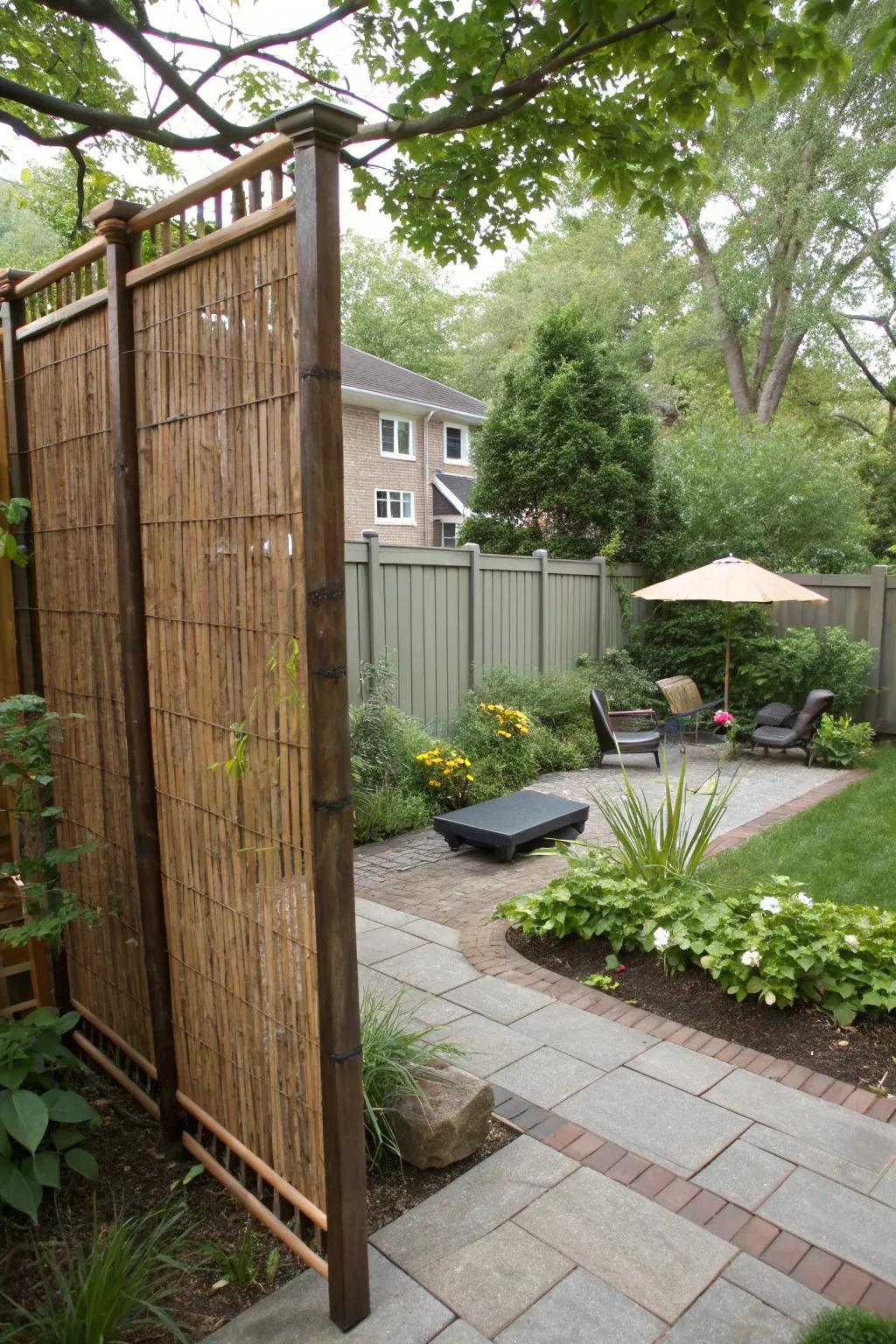 Privacy screens add seclusion and style.