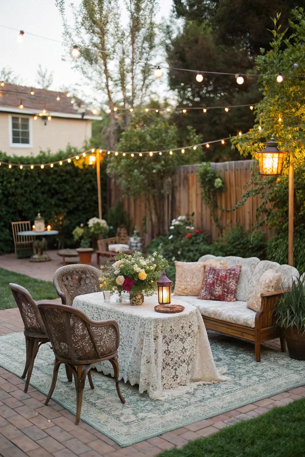 A classic furnishing spot adds appeal and coziness for attendees.