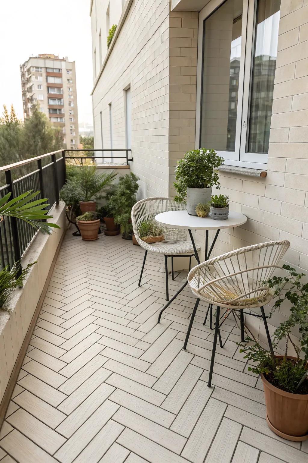 Ceramic pavers offer strength and style, great for a safe and stylish balcony.