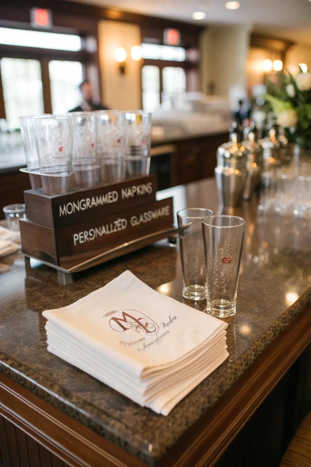 Distinctive emblems enhance your bar with a personal flair.