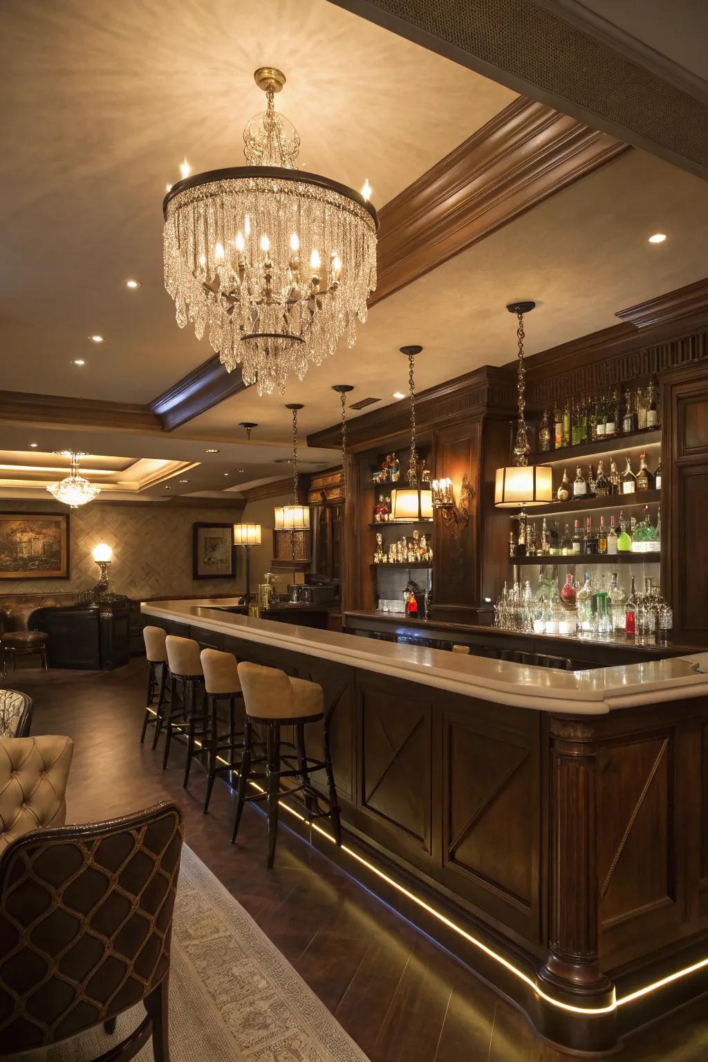 Add a dash of sophistication with a chandelier.