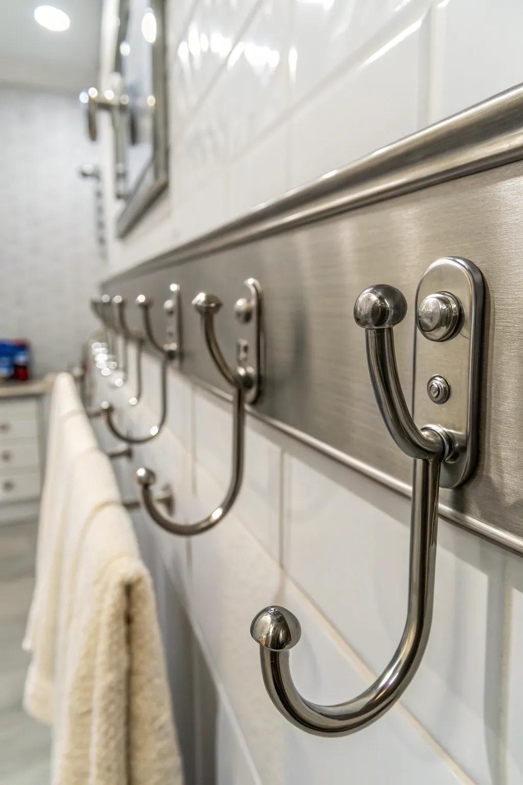 Magnetic hangers introduce a contemporary and versatile touch.