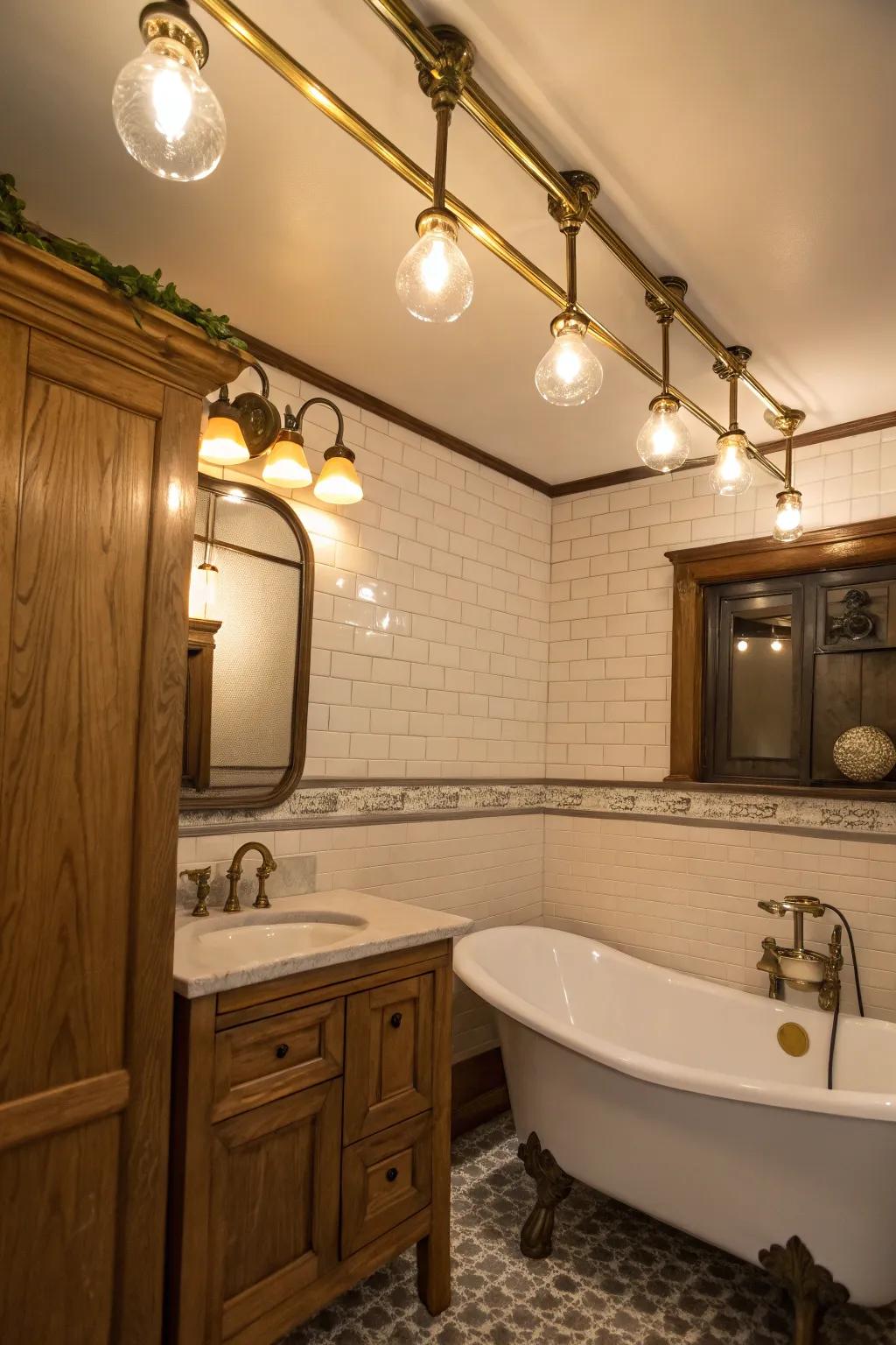 Golden finishes impart warmth and sophistication to any bathroom.