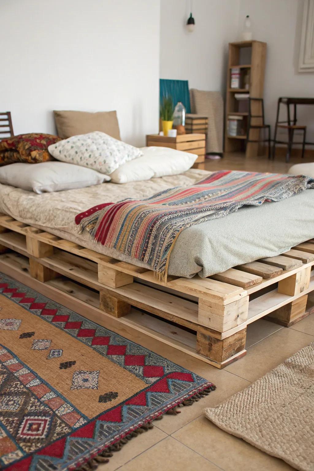 Bring in texture by using innovative foundations for your floor bed.