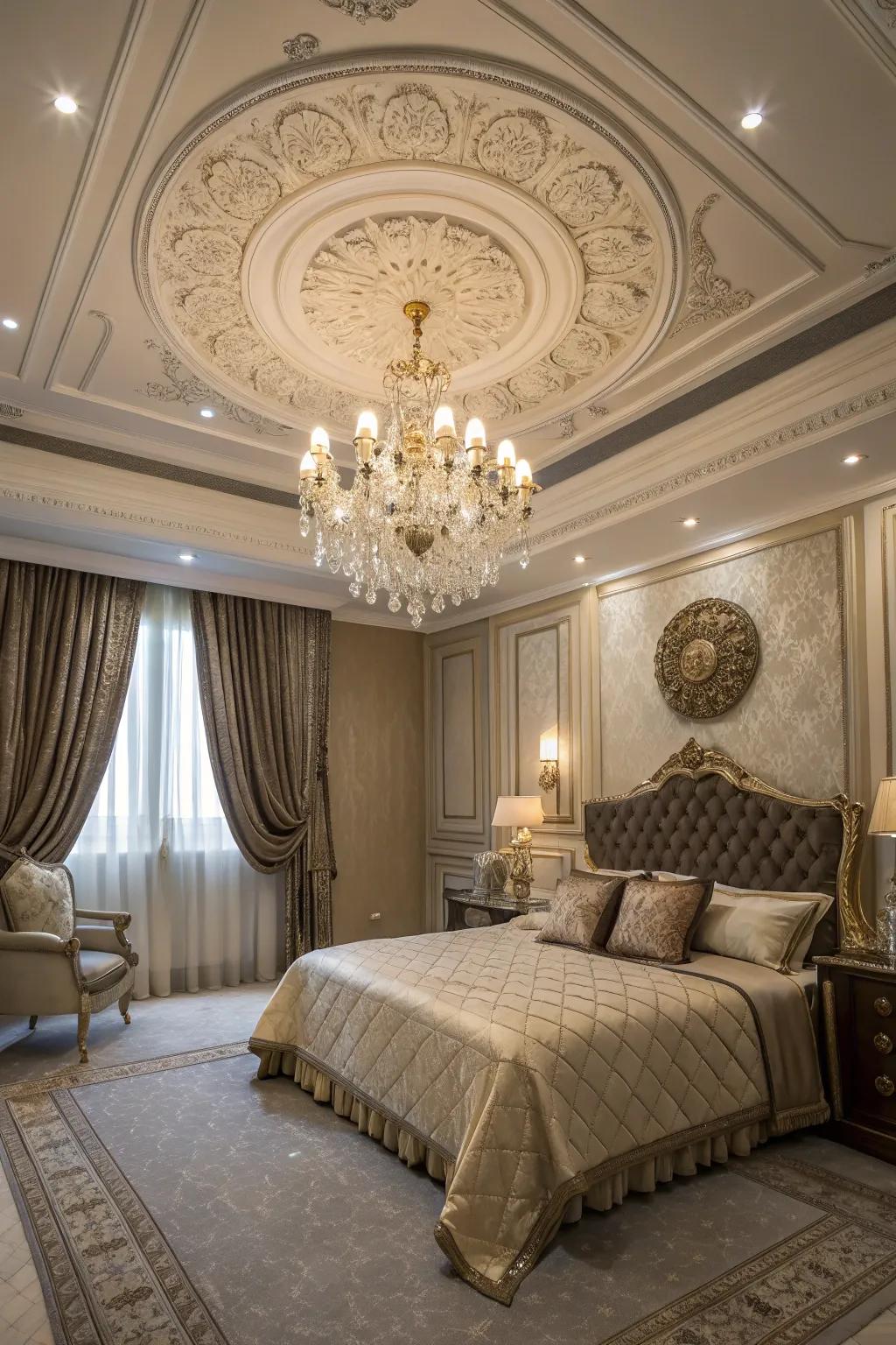 Bring in timeless sophistication with a ceiling medallion.