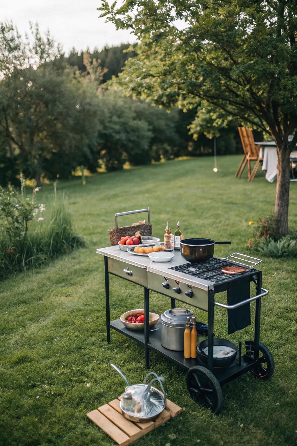 Enjoy the freedom to cook anywhere with a transportable station.