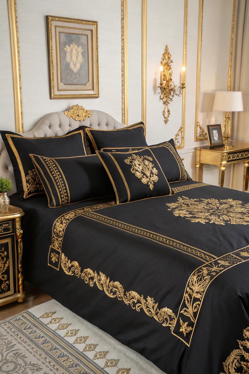 Adding splendor using black and gold.
